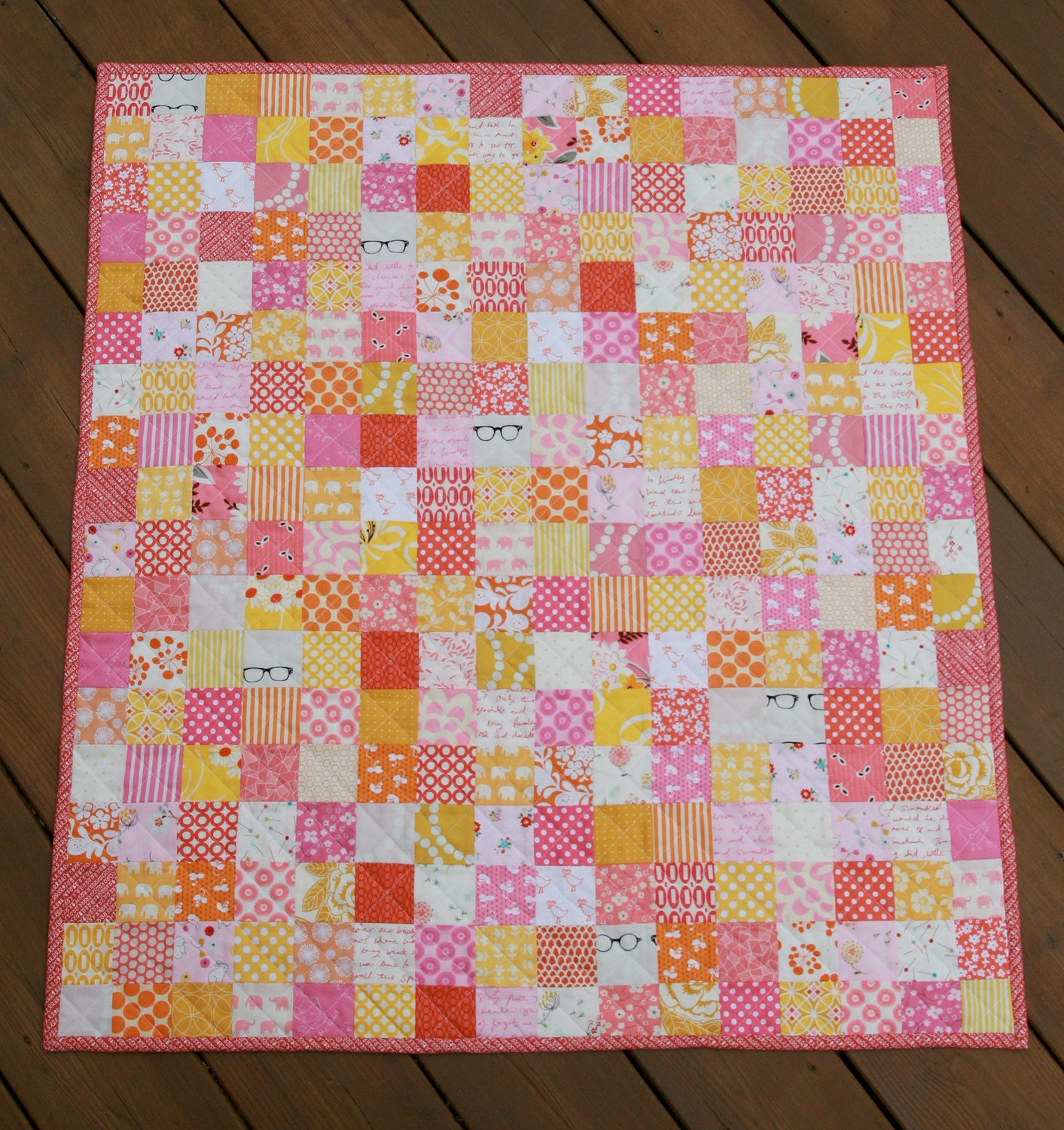 Modern Quilt - Toddler Bed Size - Sherbet Patchwork