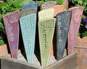 Herb Garden Markers / Plant Stakes - A Set of 3 ceramic garden markers
