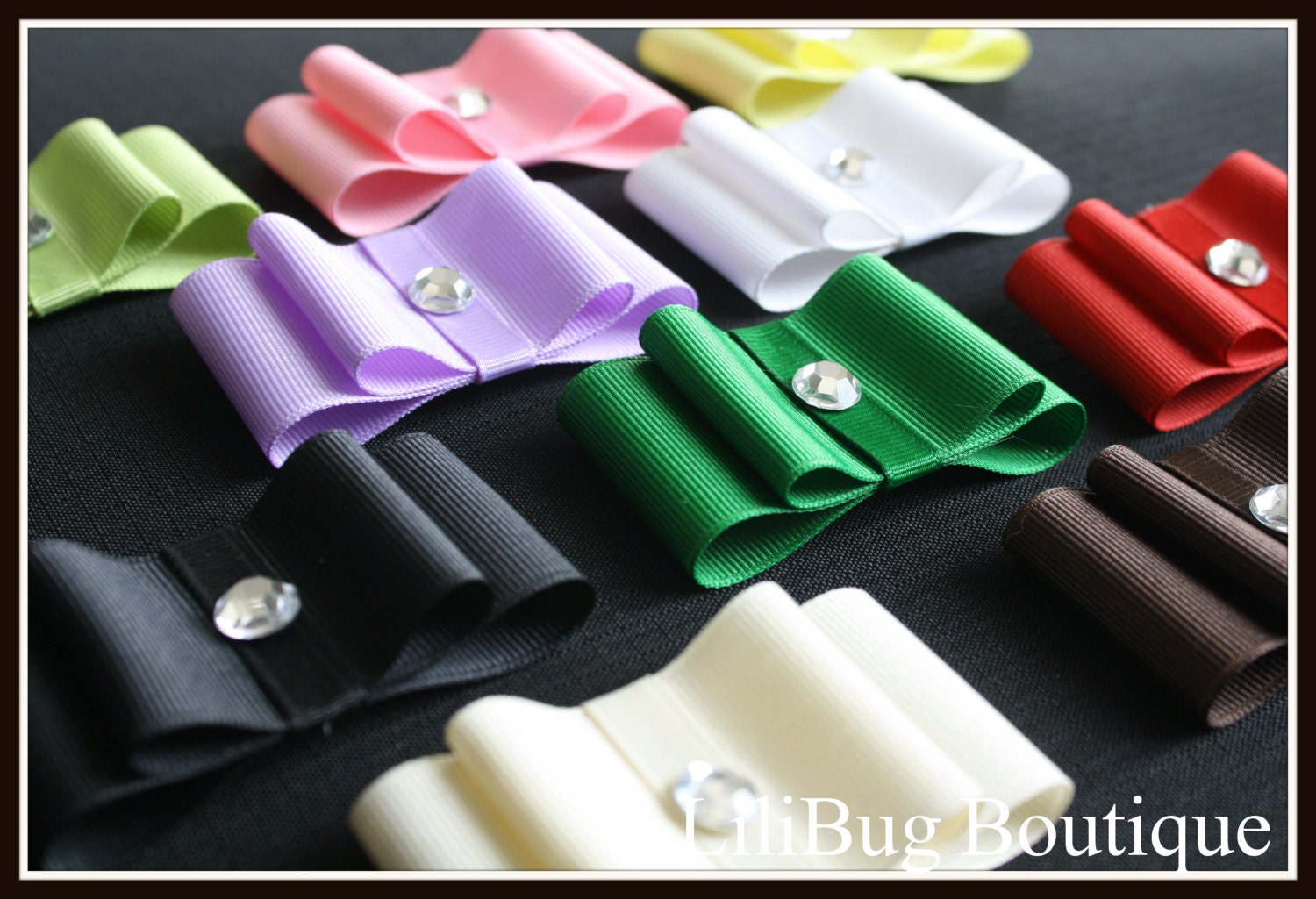 LiliBug Large Tuxedo Bow - Set of 2 - Choose Color