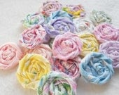 Pastel Fabric Flowers Easter Wedding Roses Rolled Applique Hairclip Pinwheel Lollipop Bobby Pin Rosette 1" Scrapbook Handmade Wholesale 20