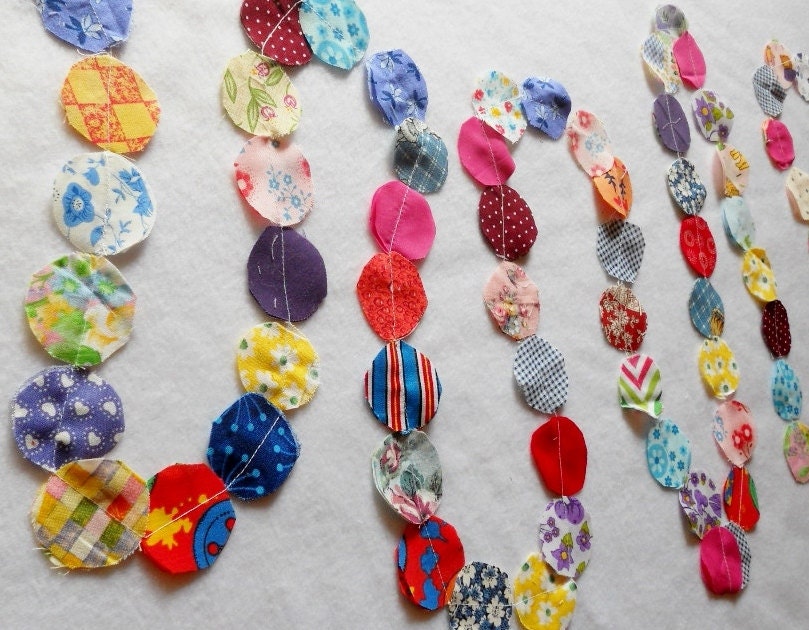 Circus Garland Wedding Garland Shower CIRCLE Bunting Luau Banner Fabric Birthday Party Photography Photo Prop 6'