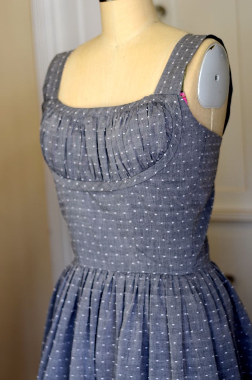 Sample SALE 1950's Shelf Bust Dress From a Vintage Pattern