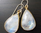 RESERVED FOR OHSU Large Rainbow Moonstone Drop Earrings