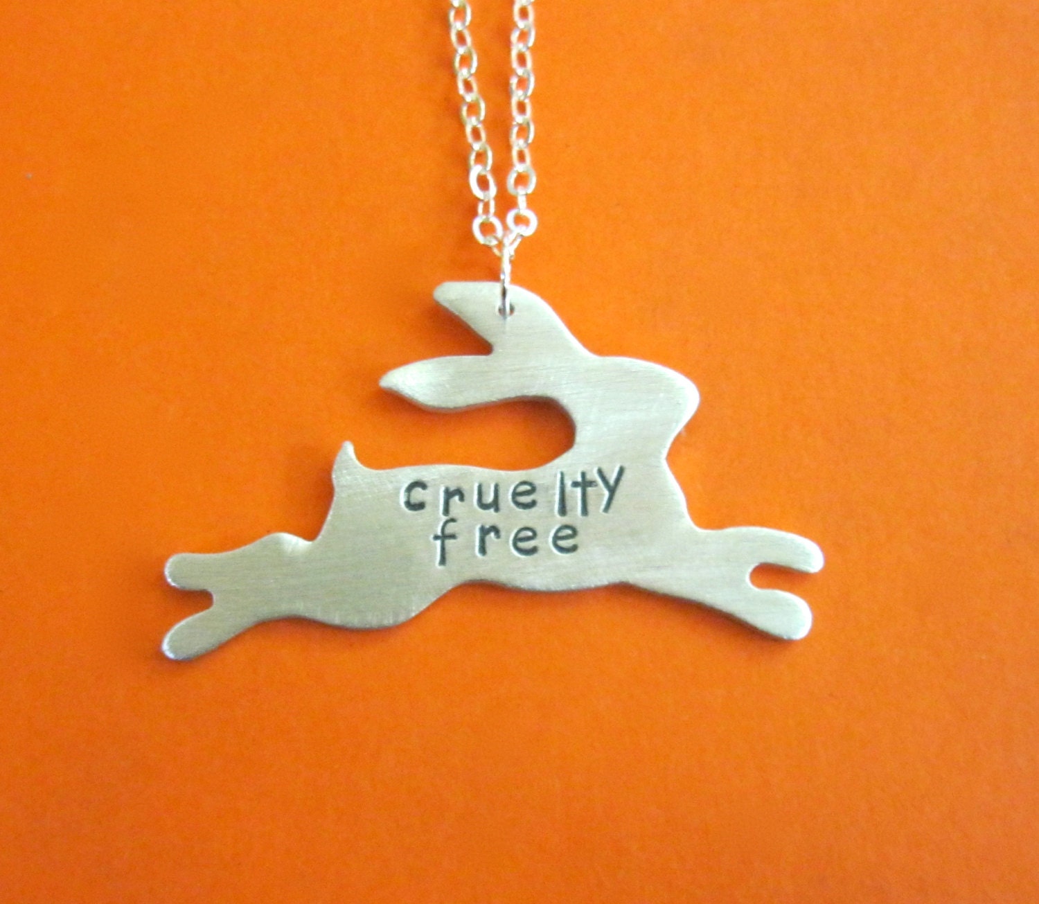 Leaping Cruelty Free Bunny Necklace