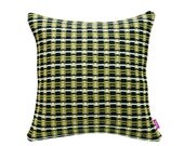 Knitted Pillow Cover - 18x18in/45x45cm - PLAIDS - Olive x Navy