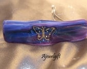 Butterfly of Gold Fused Glass Barrette 133001