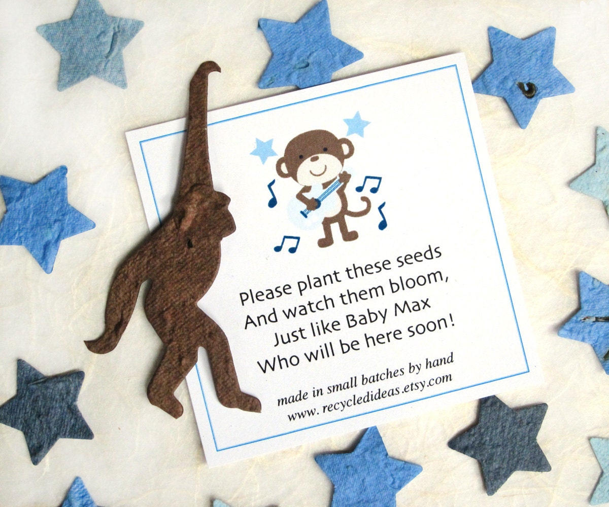 Rock Star Monkey - Plantable Paper - Baby Shower Favors