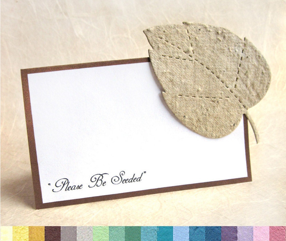 100 DIY Seed Paper Wedding Place Cards - Plantable Paper
