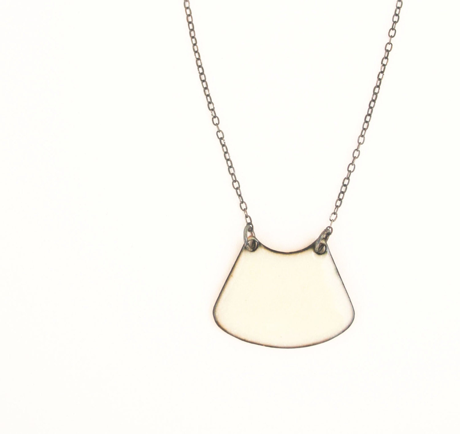 Ivory Necklace Handmade Enamel Jewelry Bold Axe Shape