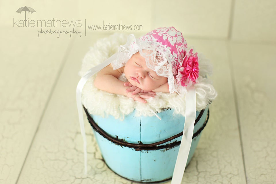 Handmade Newborn Baby Girls Bonnet - Fall Colors
