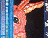 Orangey Donkey Original Painting Collage