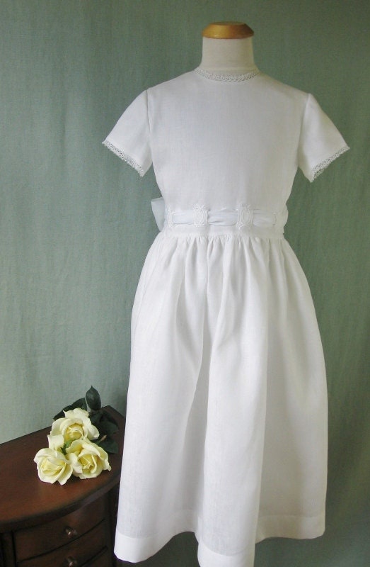 SAMPLE SALE - Linen First Communion gown
