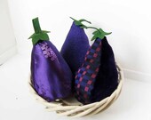 Stuffed Eggplant Home Kitchen Garden Decor - Purple and Plum Eco-Friendly Garden Fun