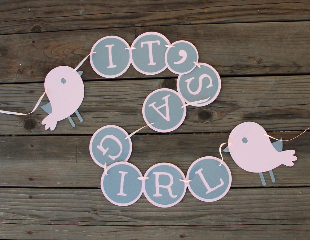 Birdie Baby Shower Banner- Custom Colors Available