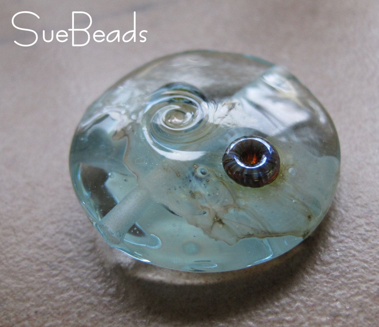 Lampwork Beads - Focal Beads - SueBeads - Big Round Focal 2 - Handmade Lampwork Beads - SRA M67