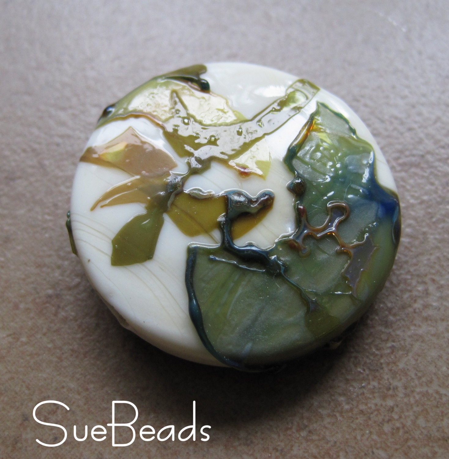 Lampwork Beads - Focal Beads - SueBeads - Big Round Focal 9 - Handmade Lampwork Beads - SRA M67