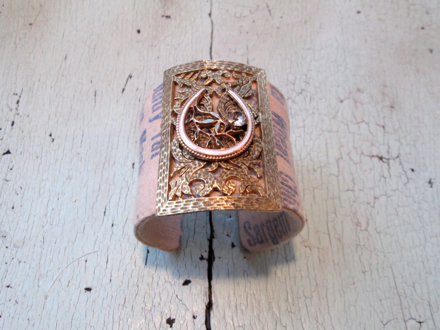 Eco Friendly Cuff Bracelet - Repurposed Vintage