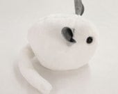 White Stuffed Toy Chinchilla Faux Fur Plushie Large Size