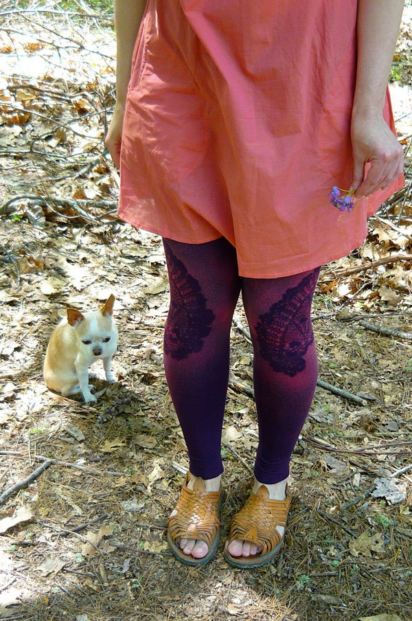 made to order doily print leggings