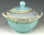 Casseroles (Two Quart)- turquoise Great wedding gift - wheel thrown stoneware pottery