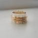 Sterling Gold Spinner Ring, gold fiddle ring, wide band ring