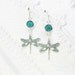 Silver Earrings - Silver Birthstone Earrings - Birthstone - Dragonfly Earrings - Silver Dragonflies- Valentine's Day Wedding Birthday