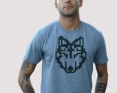 Pixel Wolf-Unisex - Screenprint- Slate Grey - T-Shirt