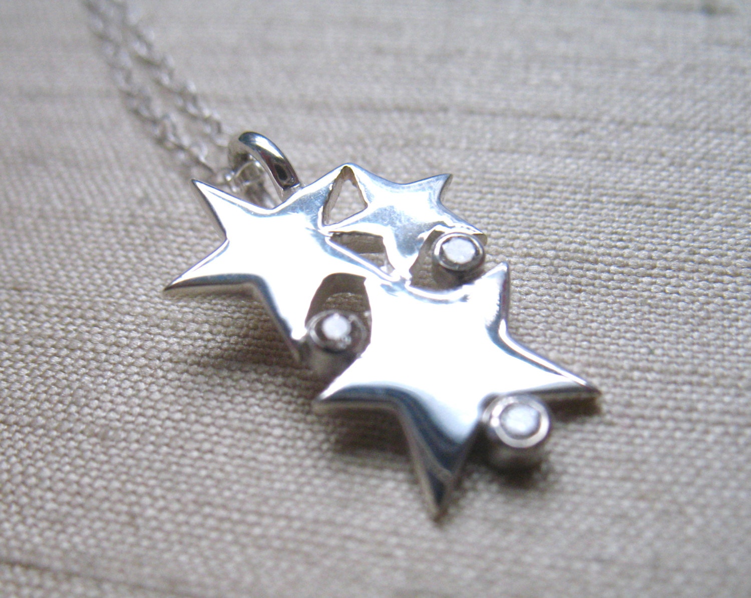 The Starlight Pendant with Diamonds in Sterling Silver
