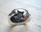 Brown Diamond and Sterling Star Ring