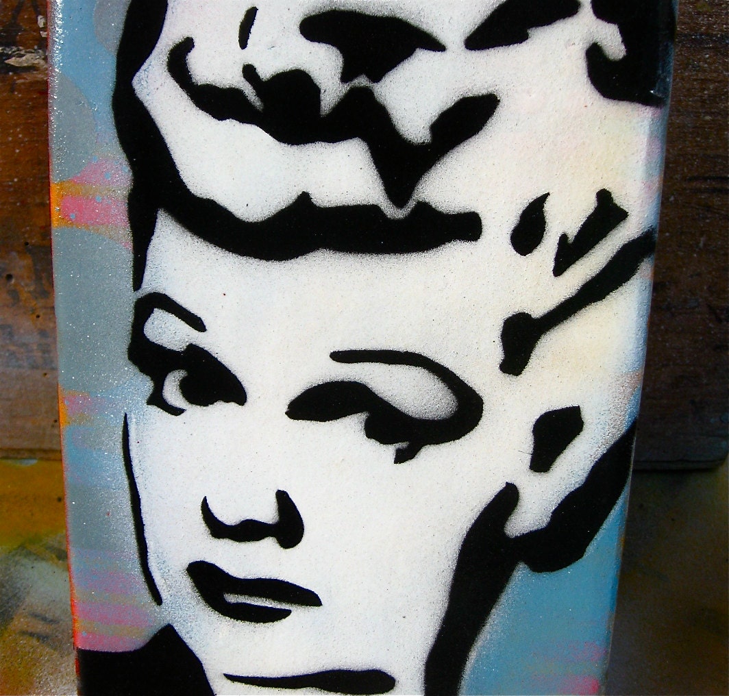 Graffiti Painting on Canvas Original Stencil Pop Art Handmade I Love Lucy