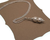 sterling silver peapod necklace, single pea