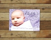 custom birth announcement personalized to fit and match your photo - whisper