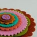 Colorful Layered Wool Felt Flower Brooch