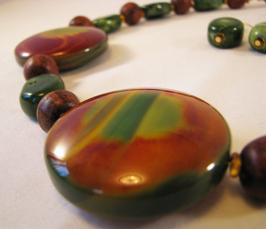 Acorn Discs Necklace and Earring Set