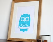Hand Printed Owl Poster