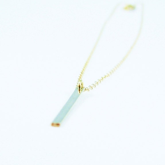 STICK - Gold Filled Bar Charm With 14K Gold Filled Necklace - Simple Lovely Everyday Jewelry Gift For Her