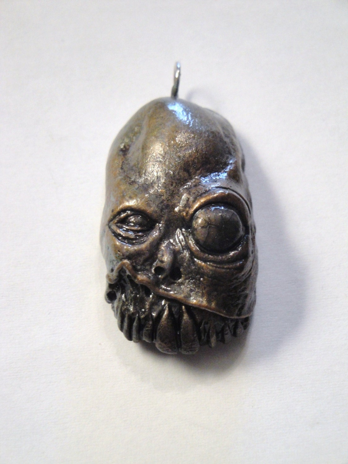 Copper Snarl ZombieHead Pendant