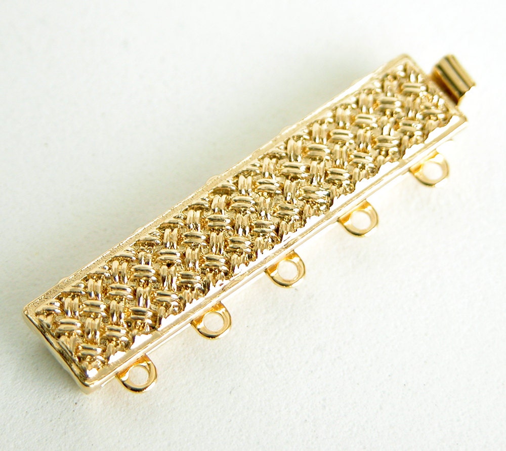 Elegant Elements 24k Gold Plated 5 Strand Clasp CLSP39GP