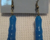 Vintage Czech Powder Blue Glass Drop Bead Earrings