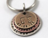 Men's Keychain Personalized for New Dad, New Father of Twins, Personalized Gift for Dad, Grandpa, Father's Day Gift