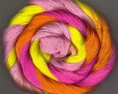 Hand Dyed  Crochet Thread Cotton Size 10 orange yellow pink Kapena
