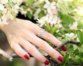 Vine Lace ring in sterling silver- size 8 READY TO SHIP