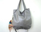 NEW///Agatha Fold Over in Grey Leather with Clip On Adjustable Strap