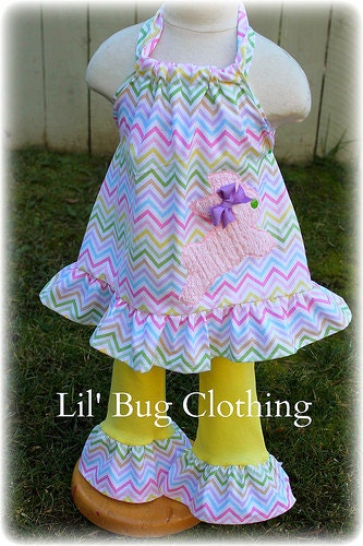 Custom Boutique Clothing  Easter Bunny Pastel Chevron Halter Leggings  Girl 12m 18m 2T 3T 4T 5T 6 7 8 Girl