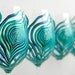 Peacock Feather Wine Glasses - Set of 4 Hand Painted Peacock Glasses - Peacock Themed Wedding