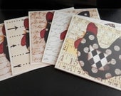 Greeting Card Set Faux French Country Roosters Paper Pieced