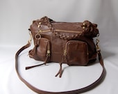 3 pocket small Willow leather bag in brown