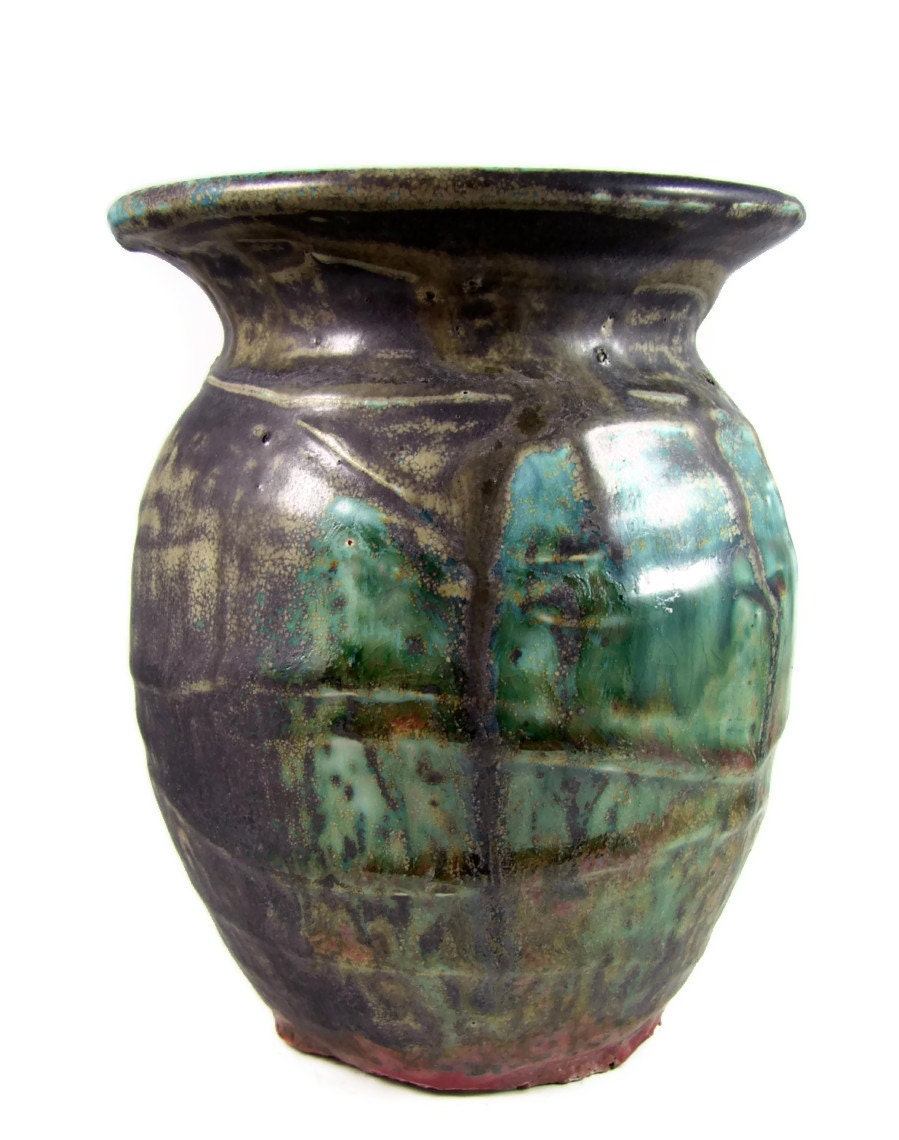 Ceramic Stoneware Vase - Large Decorative Textured Vase - Handmade Art Vessel Pottery - Wheel Thrown Clay Centerpiece - Ready to Ship