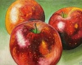 Apples 13 painting 18x24 inch original still life oil painting by Roz