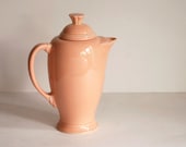 Vintage Fiesta Coffee Pot Apricot 1980s Homer Laughlin Art Deco Peach Pitcher Teapot